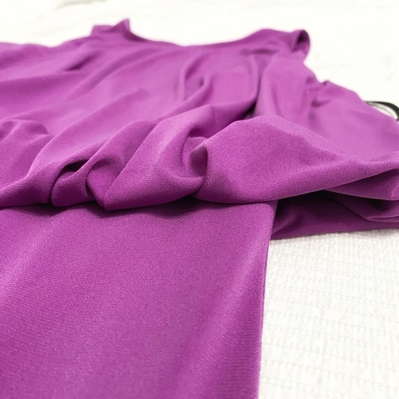 MARCIANO PURPLE SLEEVELESS DRAPE SHIFT MINI COCKTAIL DRESS - S - Picture 8 of 9